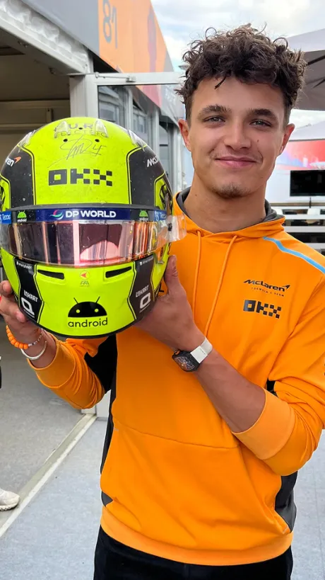ai character: Lando Norris background