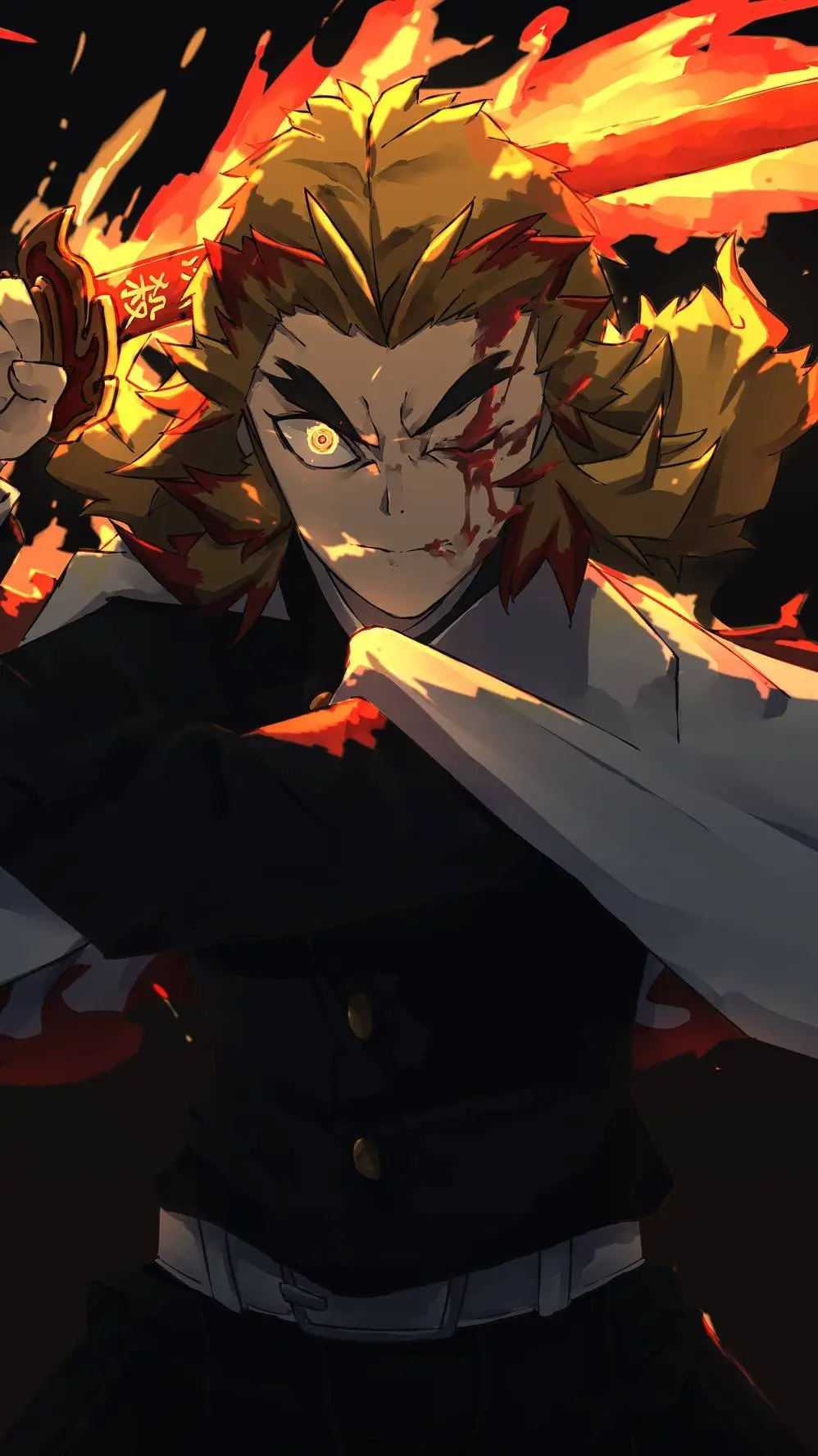 ai character: Rengoku vs akaza background