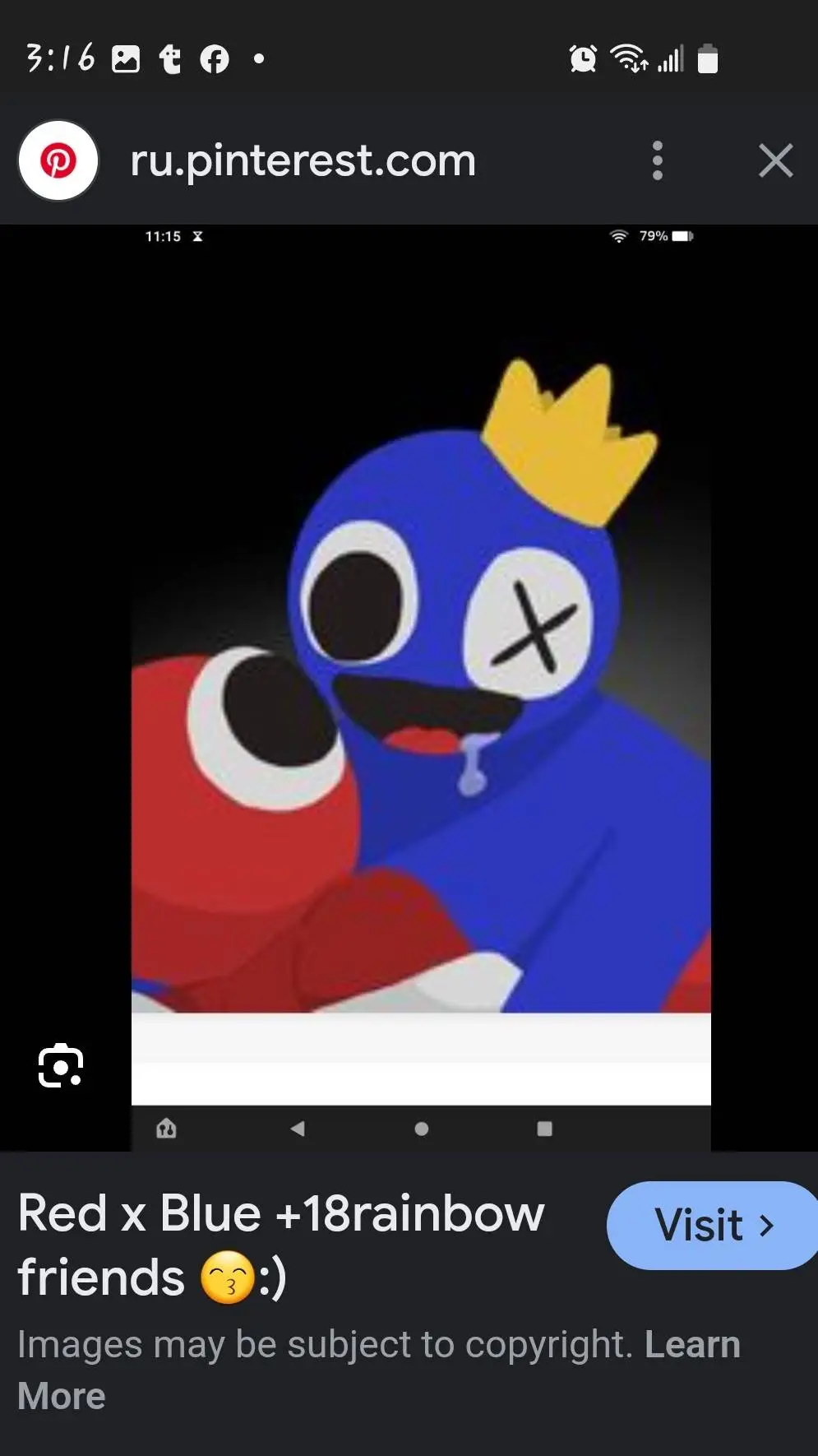 ai character: red × blue background