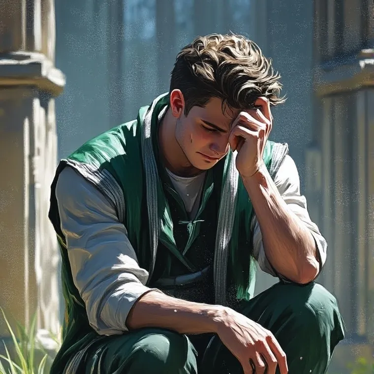 chat with ai character: Barnaby crying