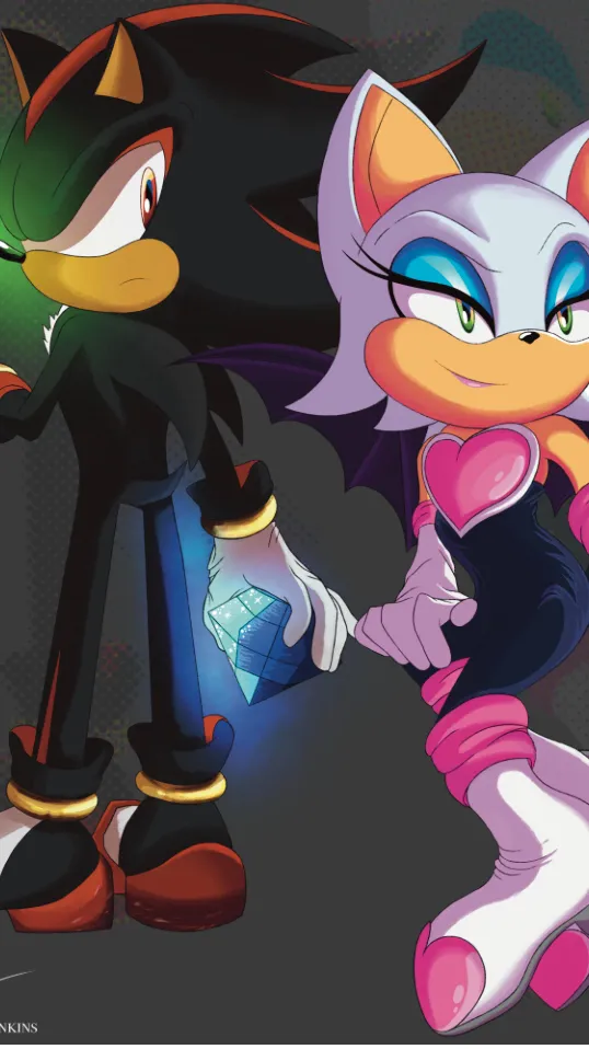 ai character: Shadow and rouge background