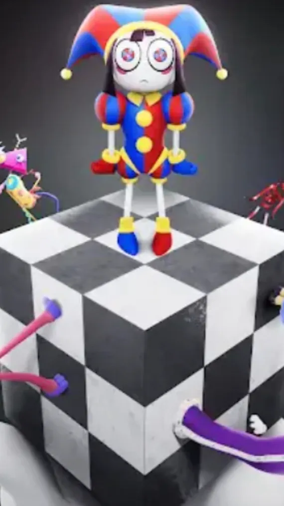 ai character: Digital circus background