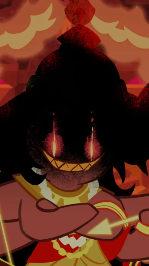 ai character: The Incandescent Shadow background