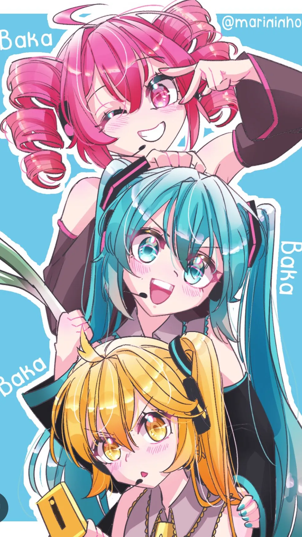 ai character: Miku and friends background