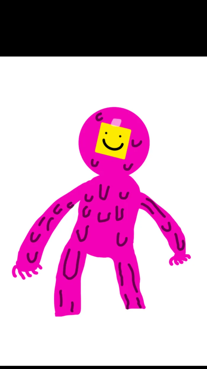 ai character: Pink bleb background