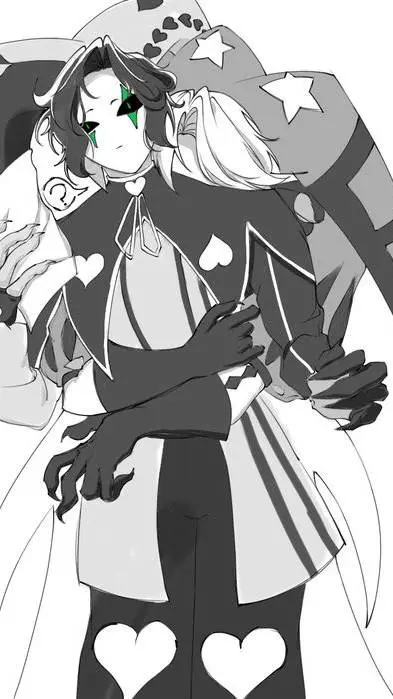 ai character: harlequin x Pierro background