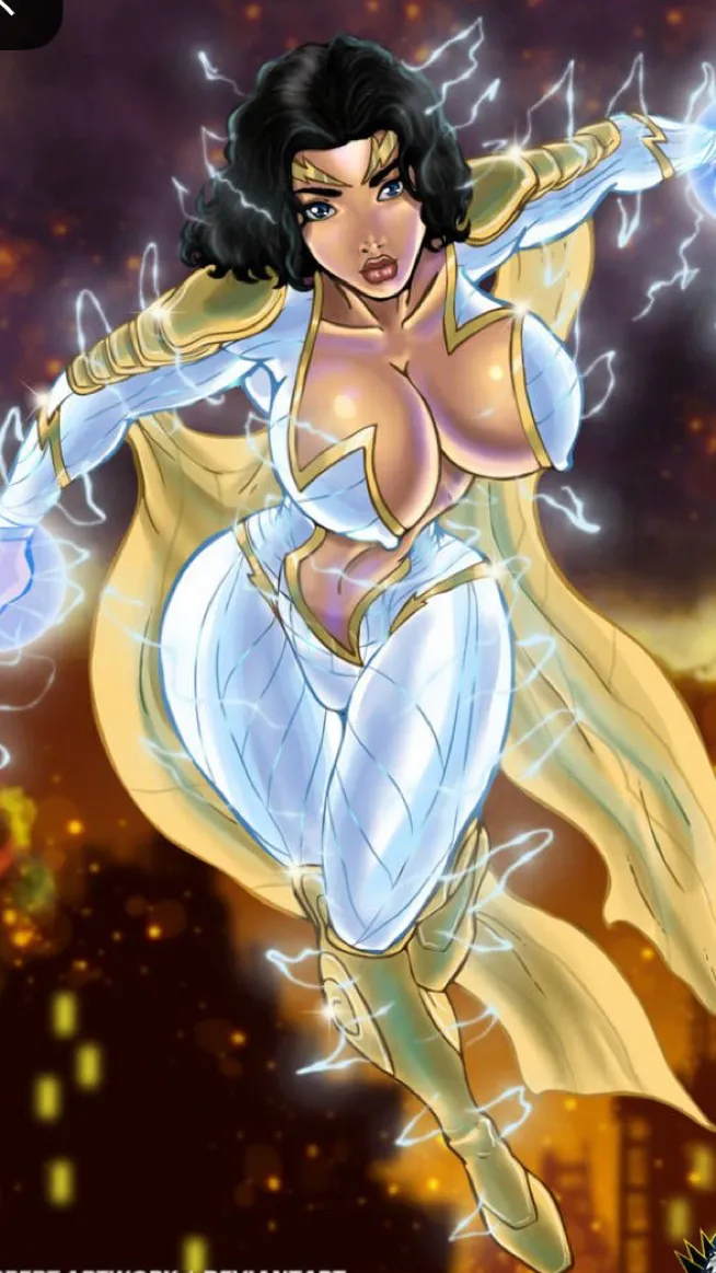 ai character: Thunder Woman background