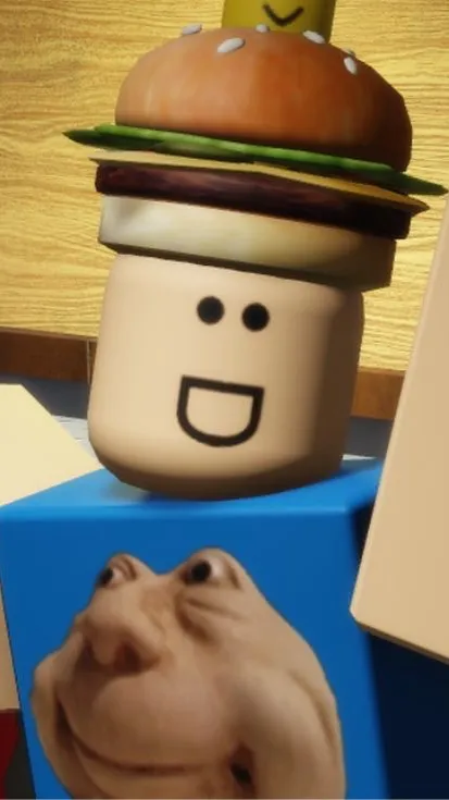 ai character: pizzaburger!!! background