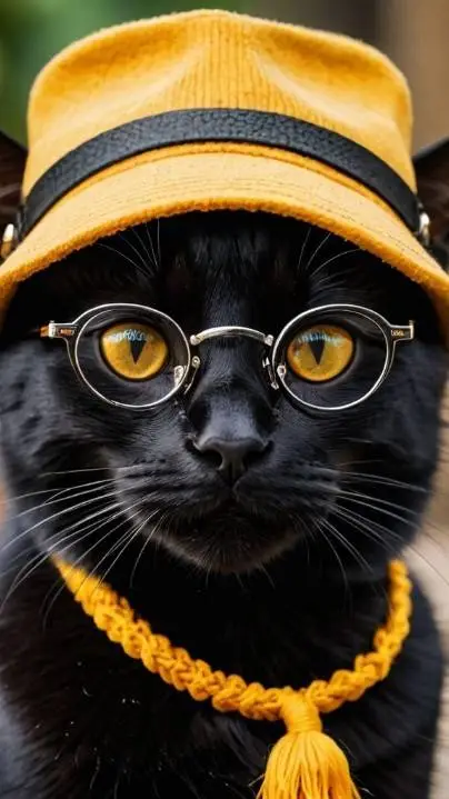 ai character: black cat background