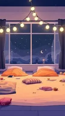 ai character: Sleepover background