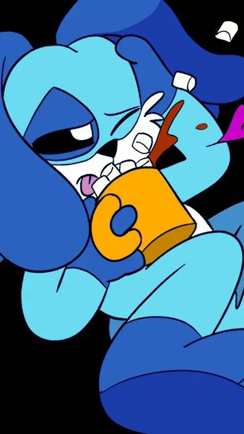 ai character: Dogpressed  background