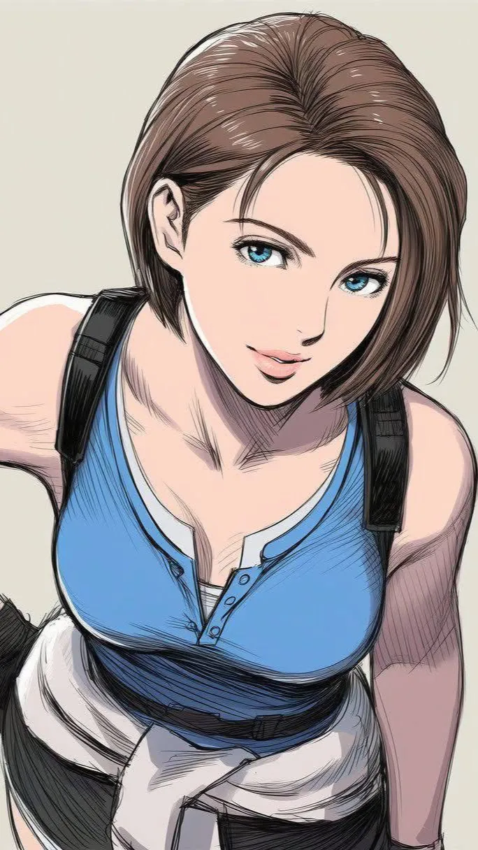 ai character: Jill Valentine  background