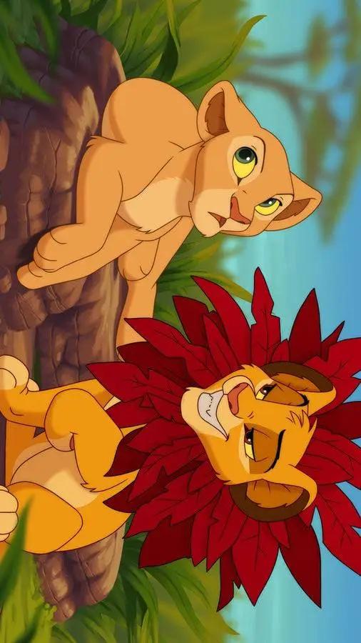 ai character: Simba and Nala  background
