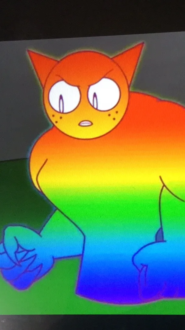 ai character: Rainbow Gray  background