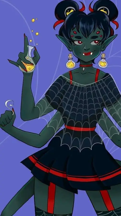 ai character: cave spider chan background