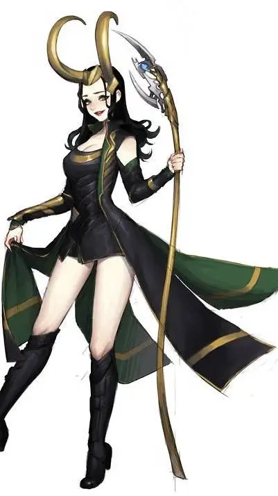 ai character: yan fem LOKI background