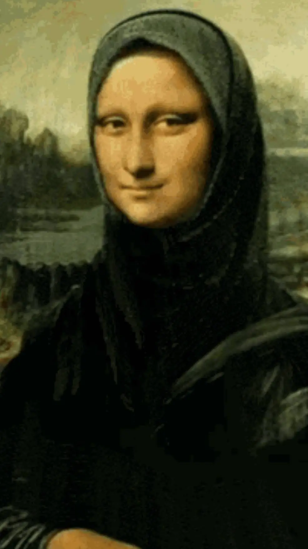 ai character: Halal mona lisa background