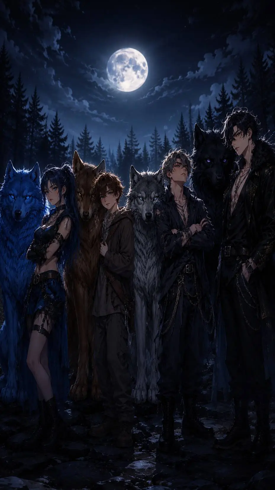 ai character: White Wolf background