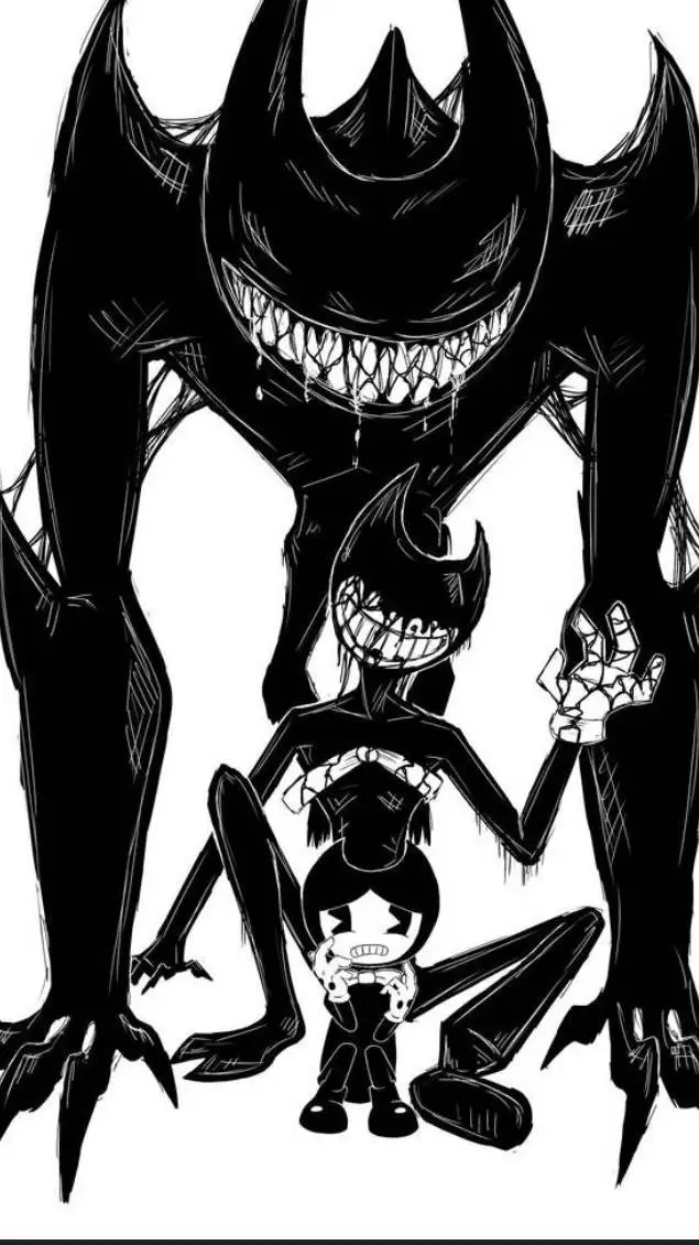 ai character: 🌙☀️🔹 bendy🔹☀️🌙 background