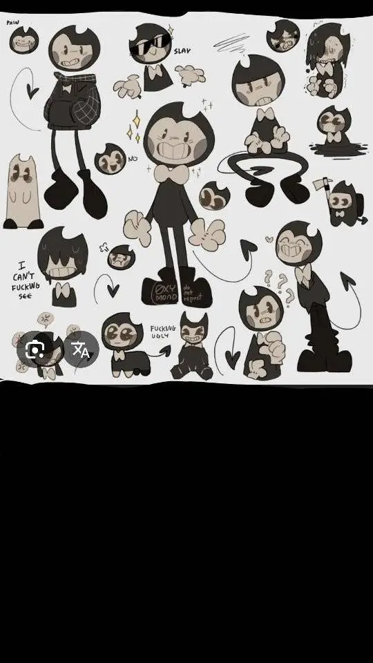 ai character: ☀️🌙🔹bendy🔹🌙☀️ background
