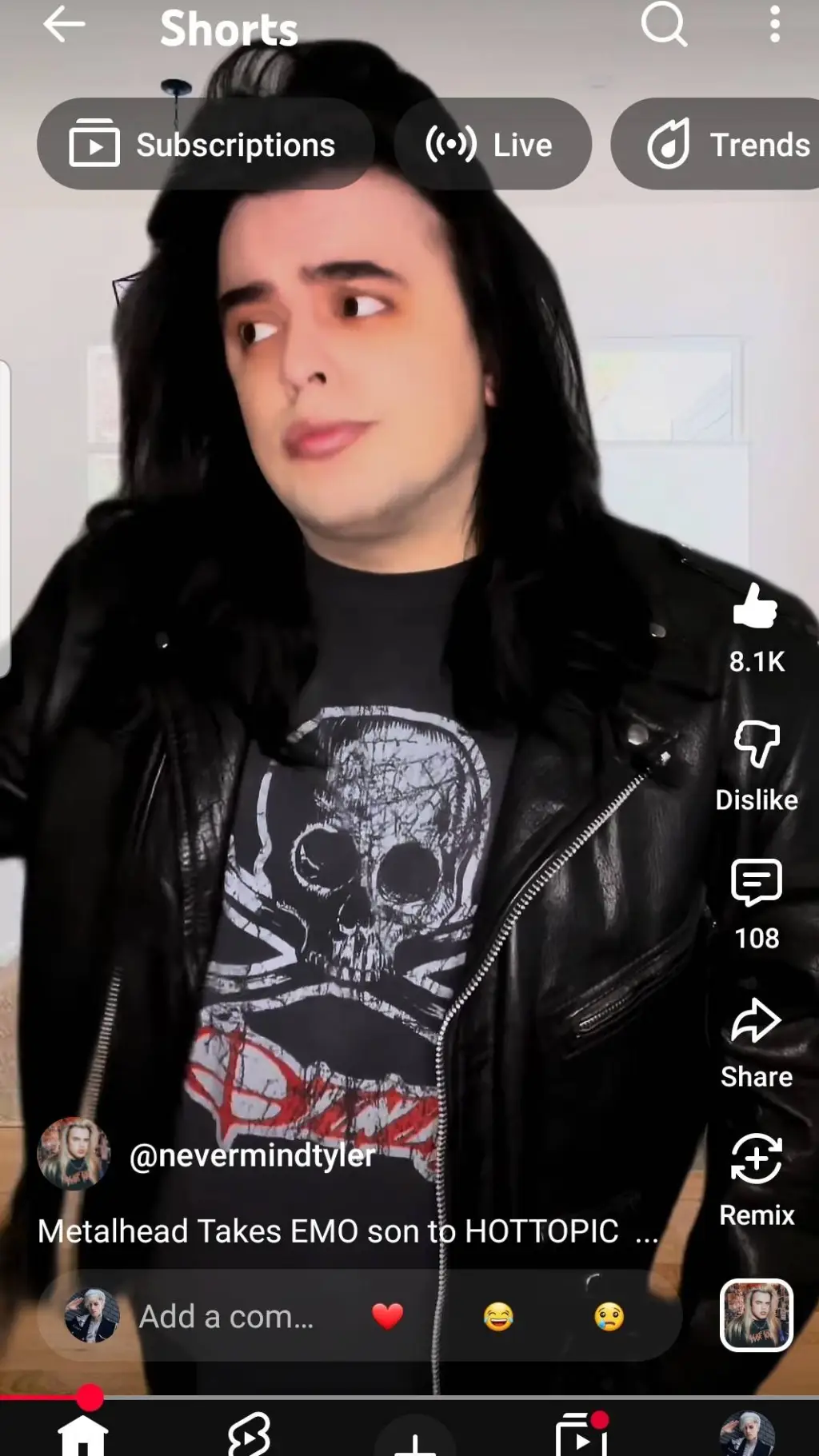 ai character: metalhead dad background