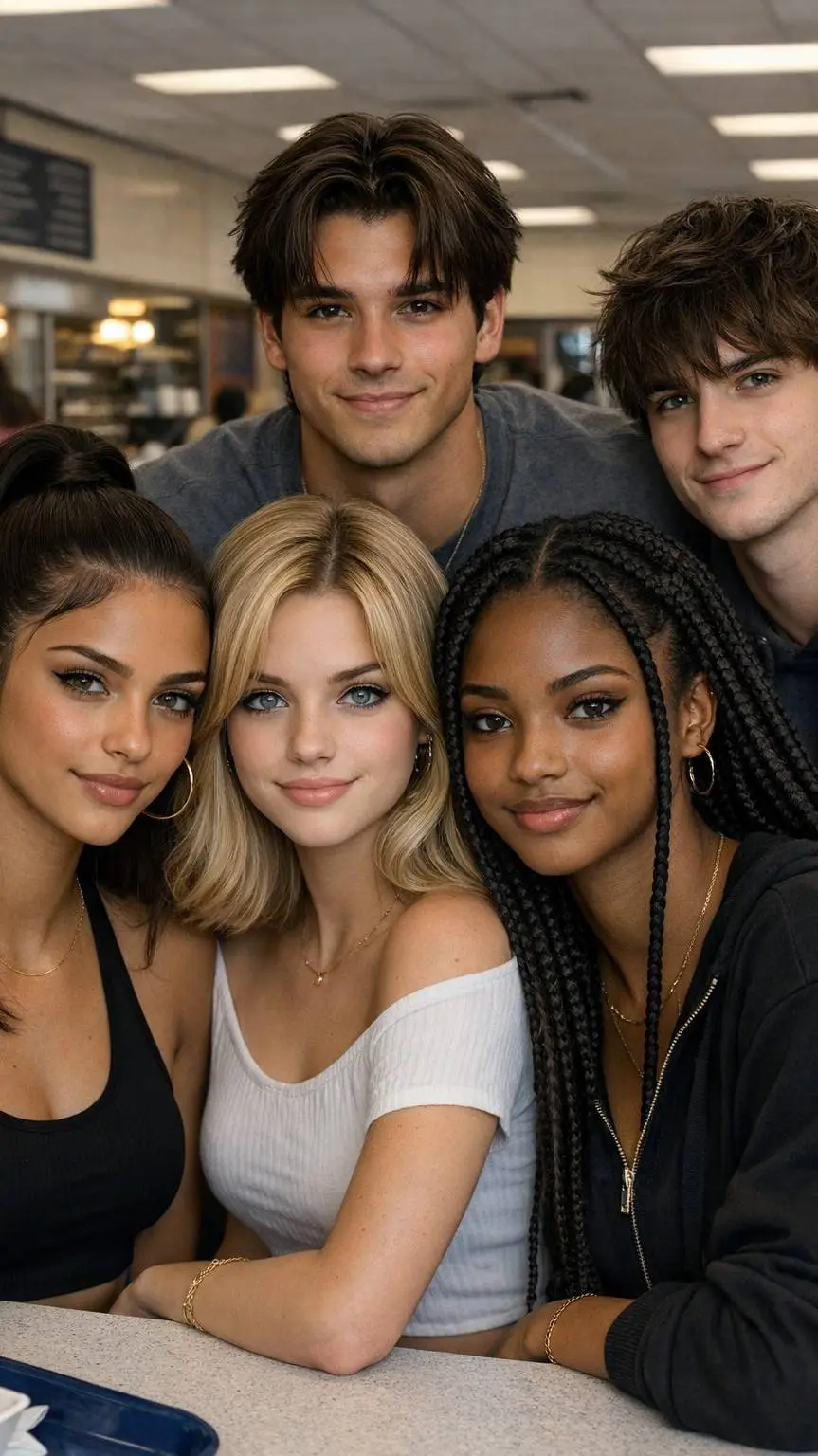 ai character: friends in college background