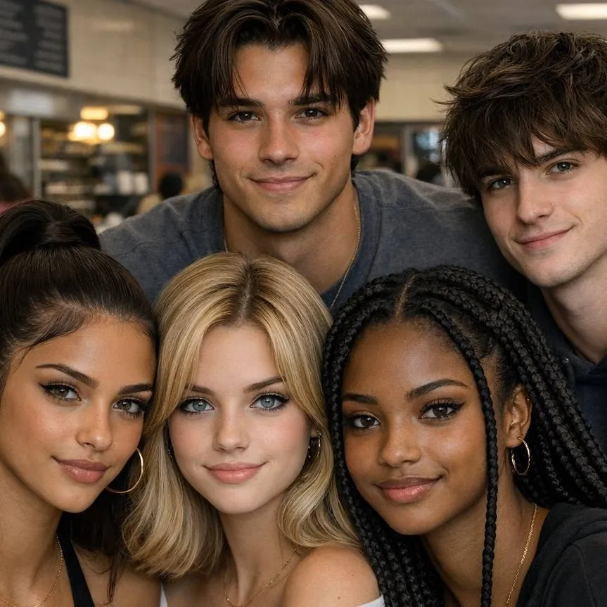 chat with ai character: friends in college