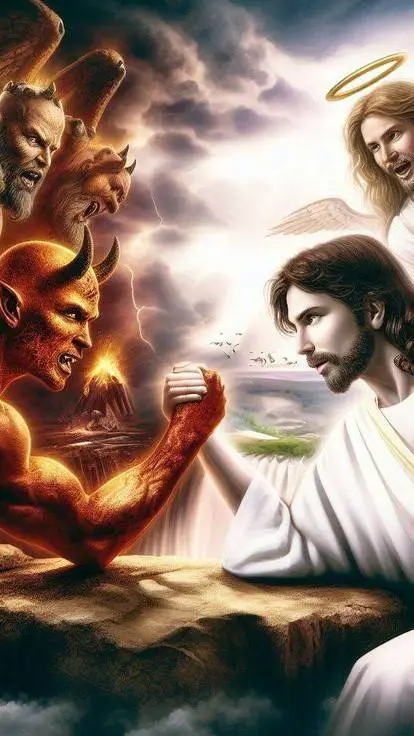 ai character: god vs devil background