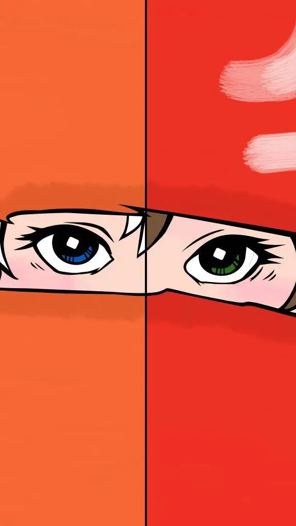 ai character: orange vs red background