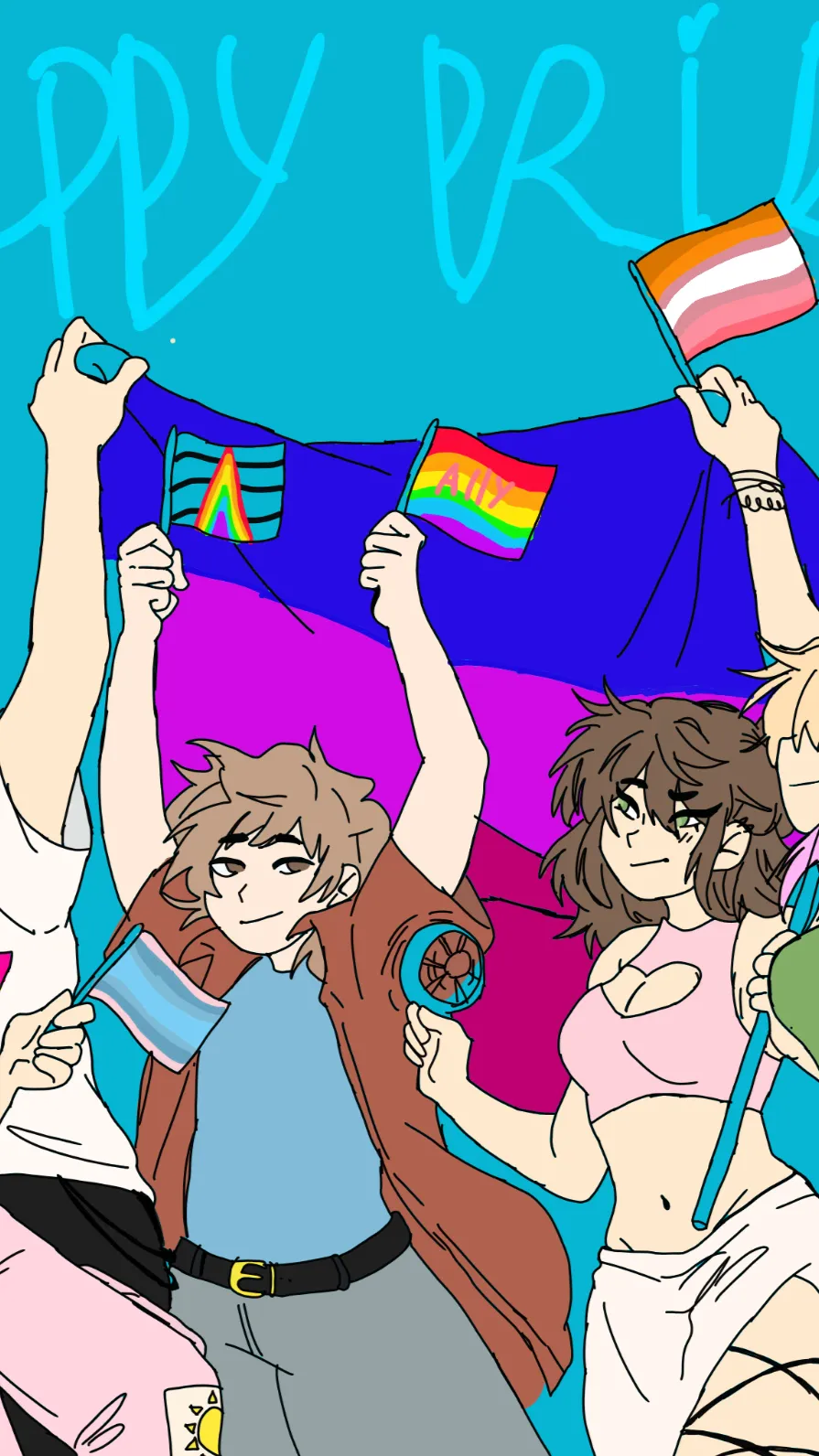 ai character: HAPPY PRIDE ꨄᥫ᭡ background