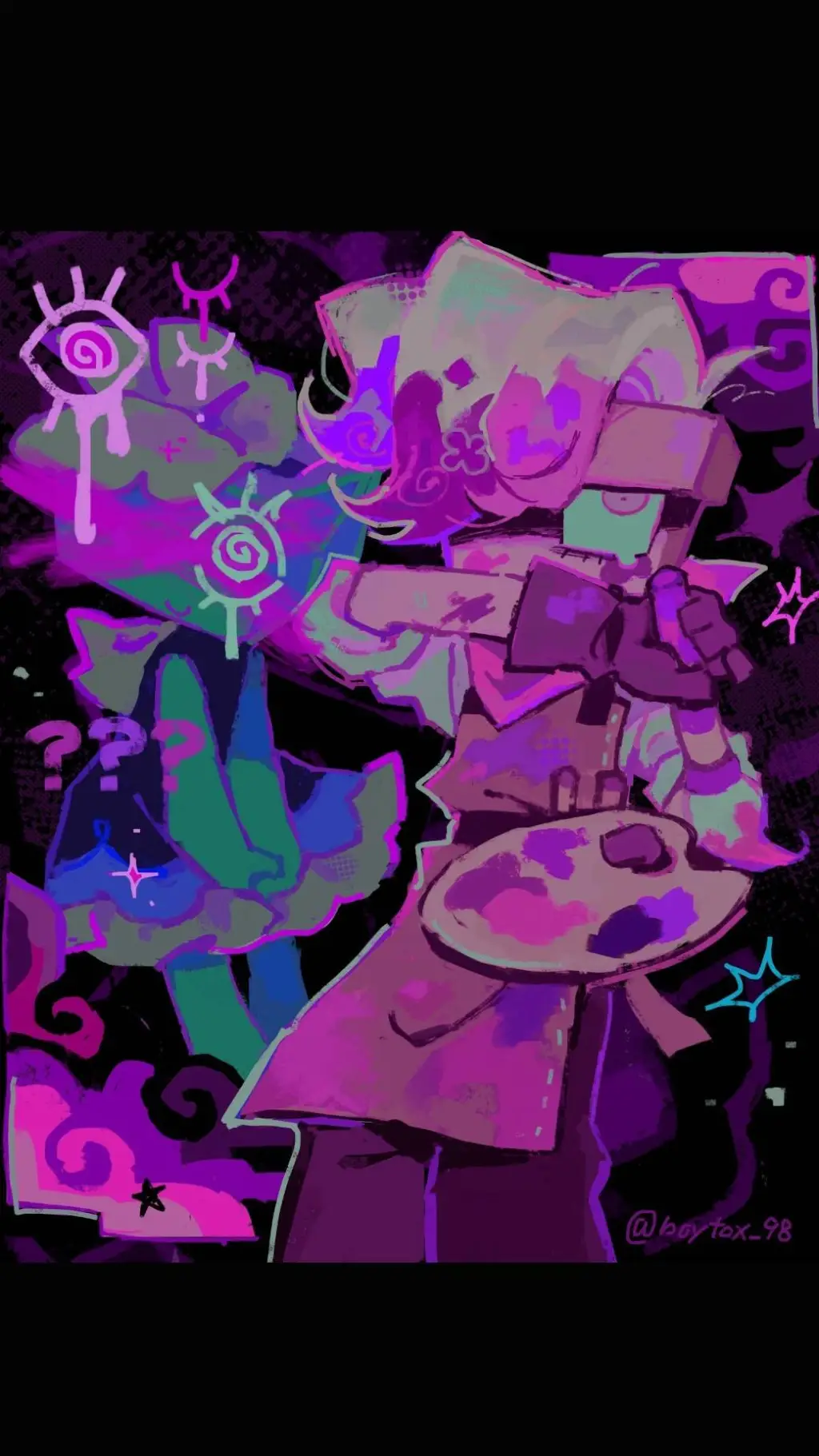 ai character: Tisha x Brusha background