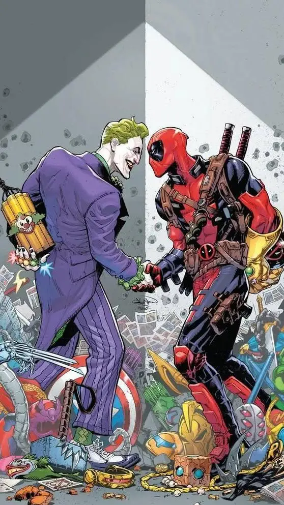 ai character: Deadpool vs joker  background
