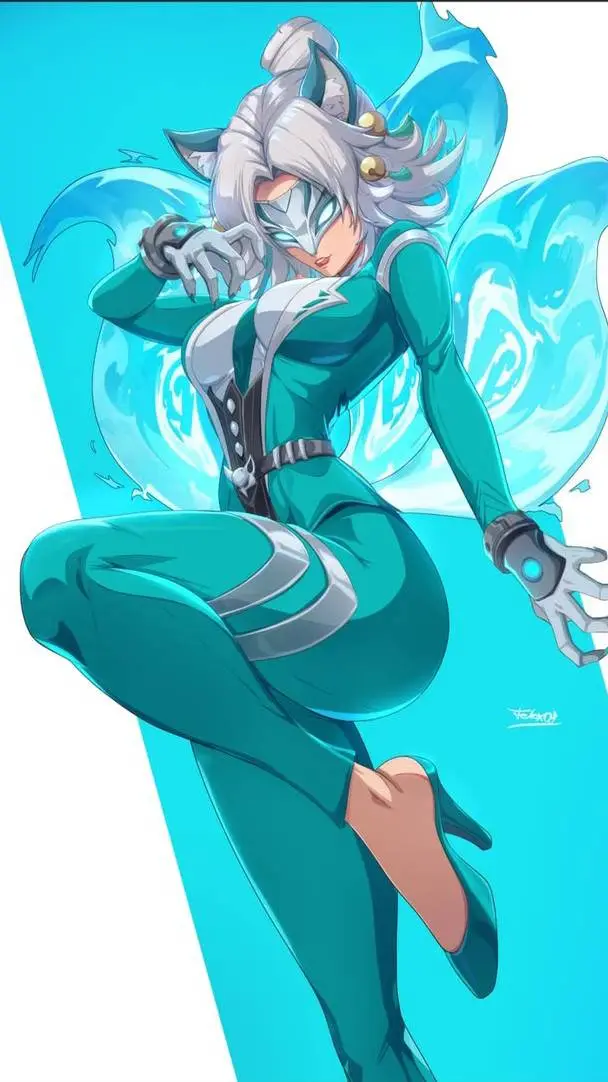 ai character: white fox background