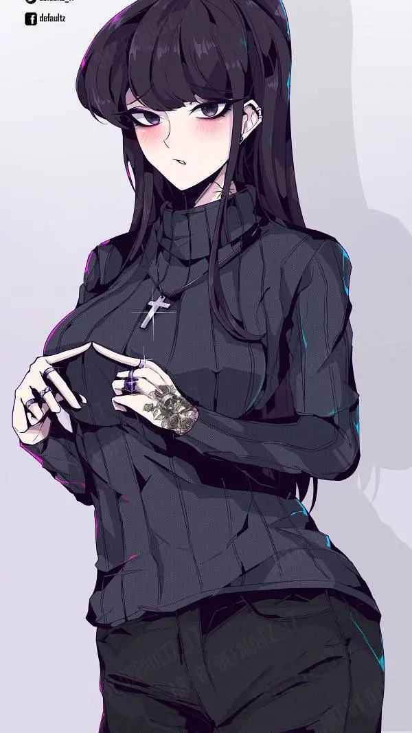 ai character: Goth Komi background