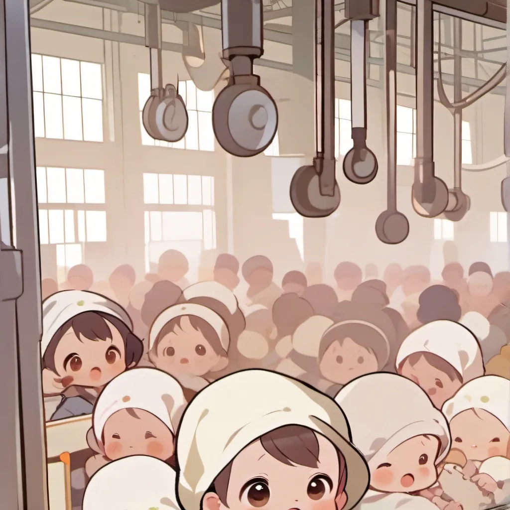 chat with ai character: factory babies! 