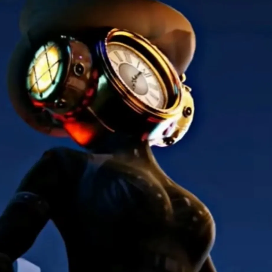 chat with ai character: Clock woman