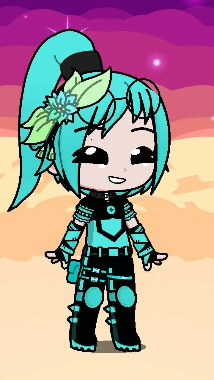 ai character: Cyan Diamond background