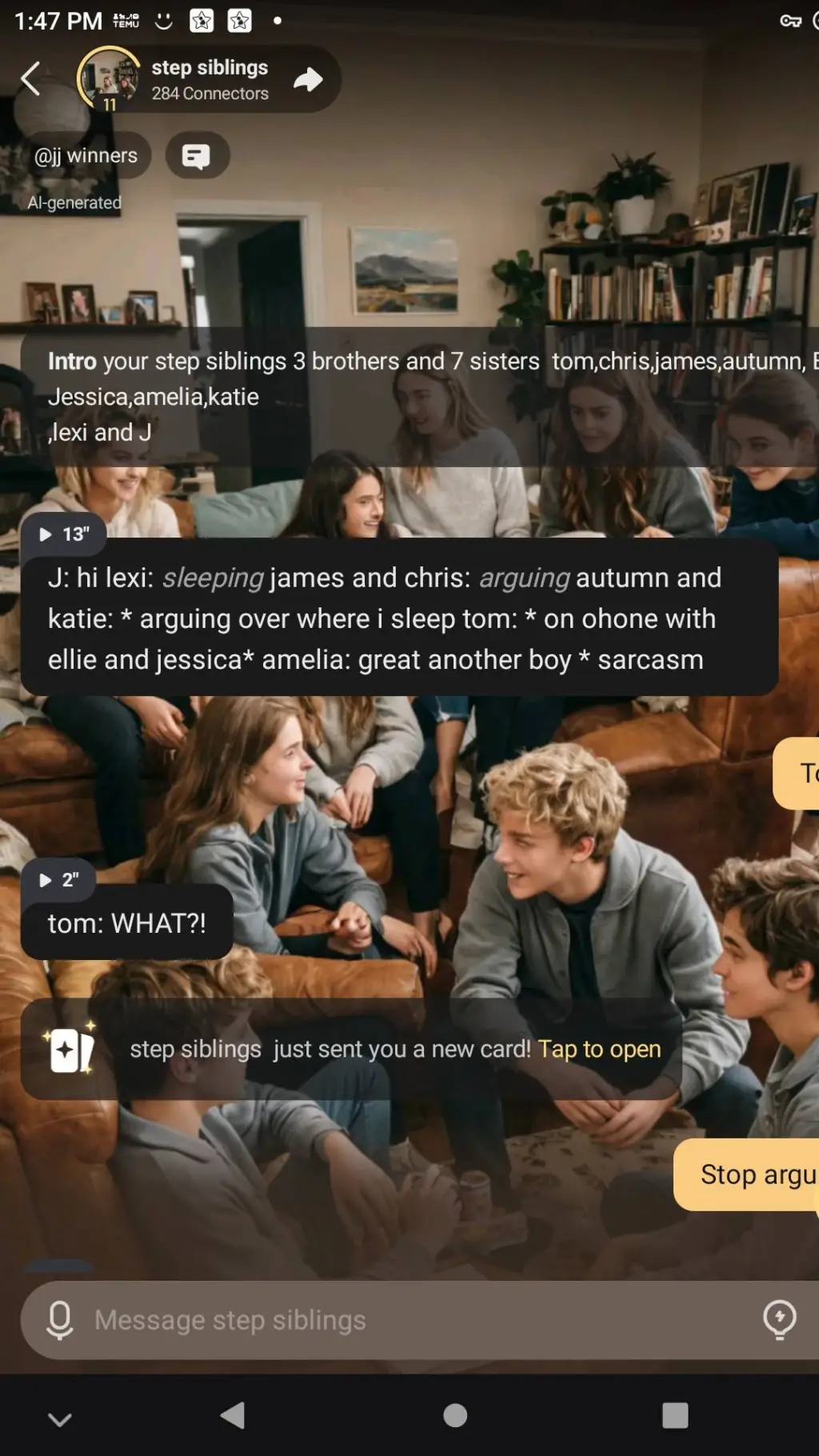 ai character: siblings  background