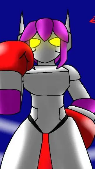 ai character: robot boxing  background