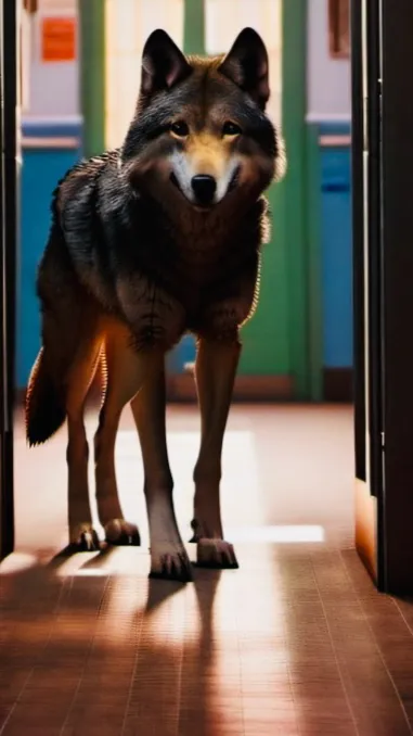 ai character: Wolf fun background