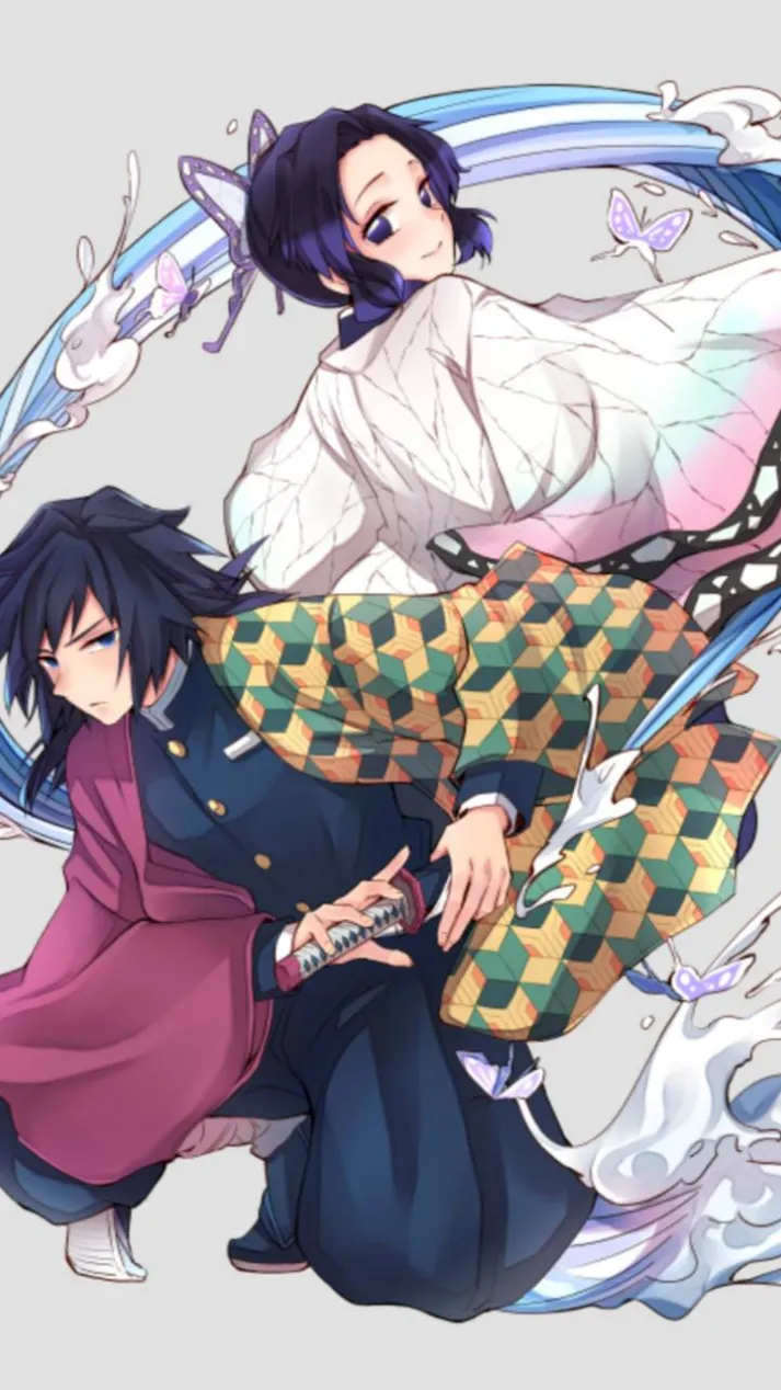 ai character: 🦋shinobu x giyuu background