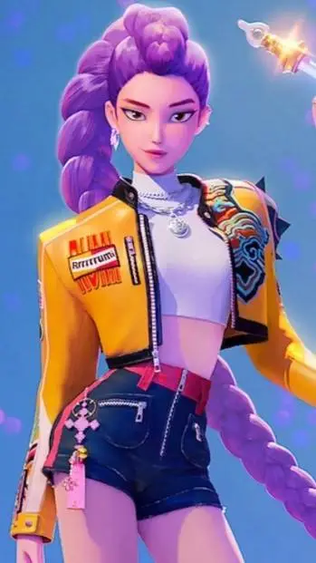 ai character: Rumi from Huntrix background