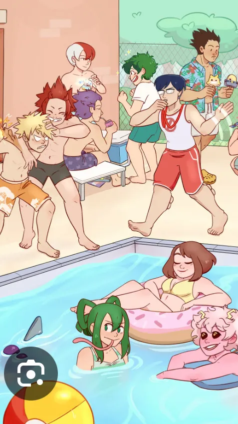 ai character: MHA pool party 🎉 background
