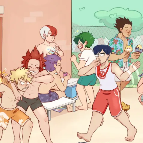 chat with ai character: MHA pool party 🎉
