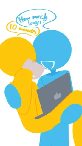ai character: Blue x yellow  background