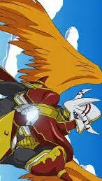 ai character: burning greymon background