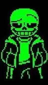 ai character: Green Sans background