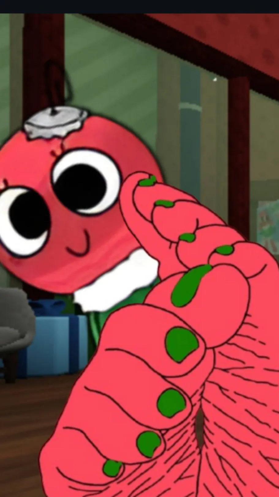 ai character: Bobette feet background
