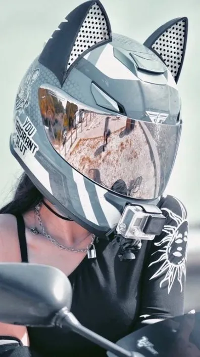 ai character: Motorcycle girl background