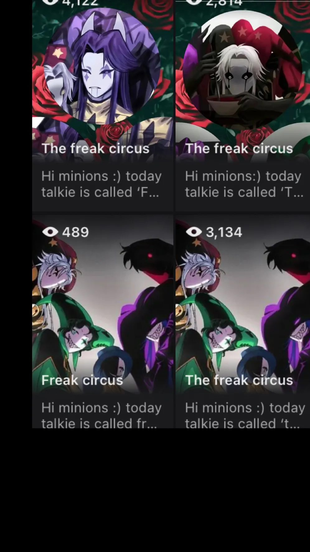 ai character: The freak circus background